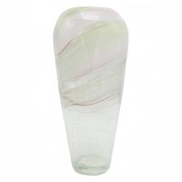 Green Striped Glass Vase, 7x16
