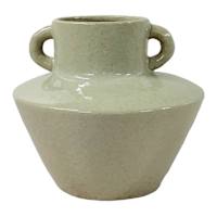 Green Vase with Handles, 9"
