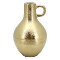 Gold Aluminum Vase with Handles, 8"