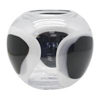 Black & White Dot Art Glass Vase, 8x7