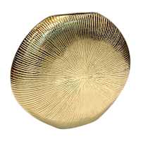 Flat Round Gold Casted Vase, 20"