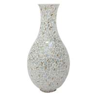 White and Gold Mosaic Vase, 19x9