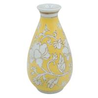Yellow Chinoiserie Porcelain Vase, 3x6