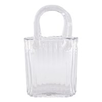 Ribbed Glass Purse Vase, 6x9