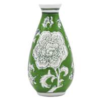 Green & White Porcelain Vase, 3x6