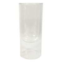 Clear Double Wall Glass Vase, 9.7"