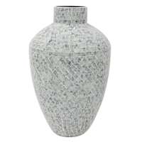 Blue & White Mosaic Vase, 16x10