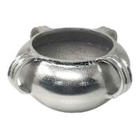 Silver Aluminum Handle Bowl Vase, 11.5"