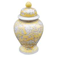 Yellow Chinoiserie Porcelain Jar, 7x12