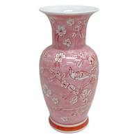Pink Ceramic Vase, 12"