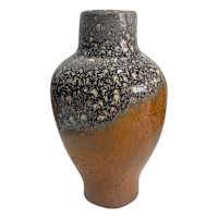 Black and Brown Roman Earth Shanghai Ceramic Vase, 8.7"