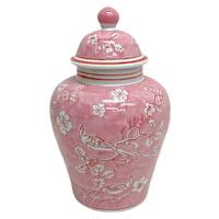 Pink Cermaic Jar, 11"