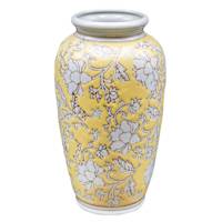 Yellow Chinoiserie Porcelain Vase, 6"