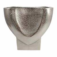 Silver Aluminum Pinched Vase, 8.2"