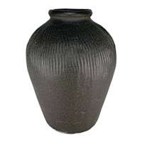 Black Matte Ceramic Vase, 10"