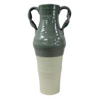 Green Twisted Handle Vase, 17"