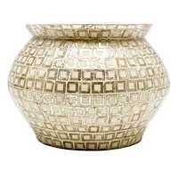 Natural & Gold Capiz Decorative Vase, 13"