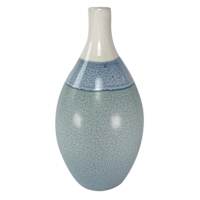 Blue Aqua Reactive Ceramic Vase, 8x13