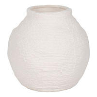 White Woven Textured Vase, 7"