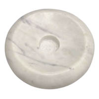White Marble Taper Candle Plate, 4"
