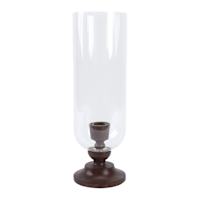 Brown Resin & Glass Taper Candle Holder, 12"