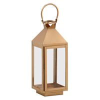 Copper Lantern with Glass, 19"