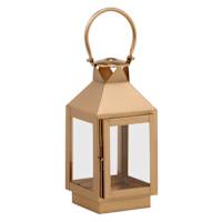 Copper Lantern with Glass, 12.5"