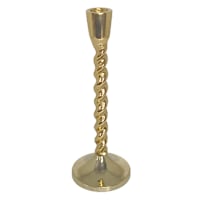 Twisted Gold Taper Candle Holder, 10"