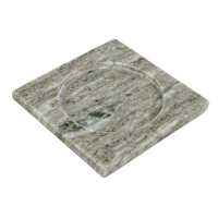 Square Tan Marble Candle Plate, 5.5"