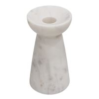 White Marble Taper Candleholder, 5"