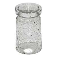 Clear Seeded Glass Pillar Candle Holder, 7"