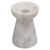 White Marble Taper Candle Holder, 4"