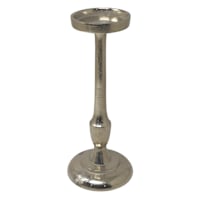 Cast Silver Pillar Candleholder, 11"