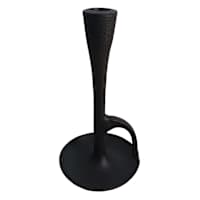 Black Cast Taper Candle Holder, 8"