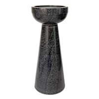 Black Marble Pillar Candleholder, 9.5"