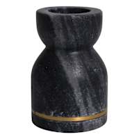 Black Marble and Gold Taper Candleholder, 4.5"