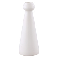 White Ceramic Candleholder, 7"