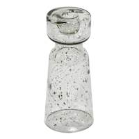 Clear Seeded Glass Candleholder, 6"