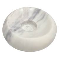 White Marble Taper Candle Plate, 3"