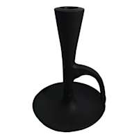 Black Cast Taper Candleholder, 6"
