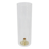 Glass and Gold Taper Candle Holder, 12"