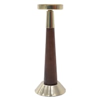 Dark Wood and Gold Taper Candleholder, 12"