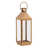 Copper Lantern with Glass, 24"
