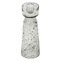 Clear Seeded Glass Pillar Candle Holder, 7.5"