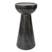 Black Marble Pillar Candle Holder, 7.5"
