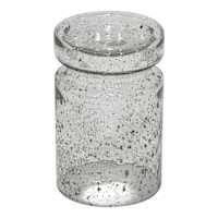 Clear Seeded Glass Pillar Candle Holder, 6"