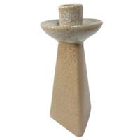 Brown Glaze Taper Candle Holder, 7"