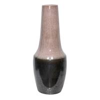 Cream & Grey Glazed Ceramic Vase, 29.5"