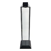 Black Metal Taper Candle Lantern with Glass, 30"