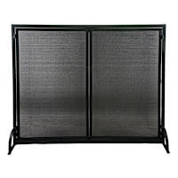Black 2-Door Fireplace Screen, 30"